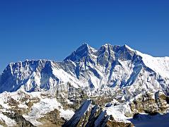 
Nuptse, Everest, Lhotse, Lhotse Middle and Lhotse Shar, and Peak 38 from Mera Peak Eastern Summit (6350m).
